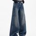 Vintage Distressed Wide-Leg Jeans For Women – Retro Blue High-Waisted Ripped Denim Pants (XS-4XL)_ecoleips.com