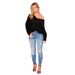 Women's Clothing New Style Ripped Denim Women's Tight Wide Leg Style Nine Point Pants_ecoleips.com