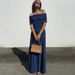 Women's Slim Fitting off Shoulder Strapless Dress European American Style Summer New Arrivals Fashionable Elegant Solid Color Waist Cinching_ecoleips.com