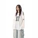 retro Niche Design V-neck Loose Long-sleeve Sports Jersey-style T-shirt M, European And American High-d Tops For_ecoleips.com