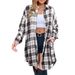 Women's Clothing Elegant Plaid Long Sleeve Shirt Autumn Top Regular Fit Polyester Blouse_ecoleips.com