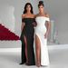 Women's Strapless Sweetheart Neckline Maxi Dress - Sexy Backless Gown With High Slit (Elegant Evening Dress Bodycon Formal Gown)_ecoleips.com