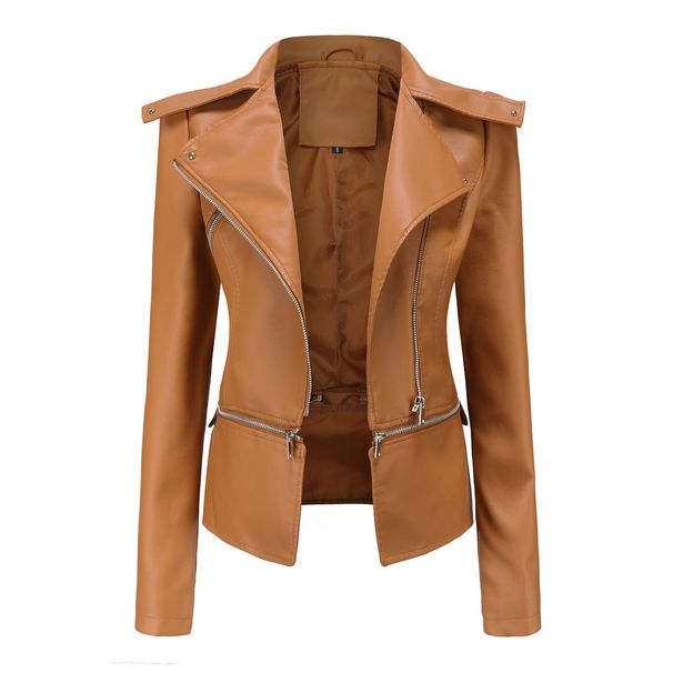 Women's Clothing Leather Jacket With Detachable Hem Fashion Casual Jacket_ecoleips.com