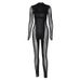 2024 New Autumn Fashion Patchwork Mesh Round Neck Back Zipper Long Sleeve Jumpsuit Wholesale_ecoleips.com