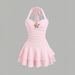 Cross-border Bestseller: Seaside Vacation Halter Neck Dress With Starfish Decoration, Pleated Waist-cinching Short_ecoleips.com