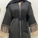 Verve Muslim Tassel Lace Patchwork Fashion Long Dress Women's Zipper Cardigan Tie Robe 1505_ecoleips.com