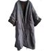 girl Su Nian Weiyang 1910 / Early Linen Autumn Winter Solid Color Mori Style Retro Elegant Cardigan Cotton Robe Trench Coat_ecoleips.com