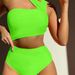 Strapless Hollow-Out One-Piece Swimsuit High-Waisted Bikini Solid Color Sexy Women's Clothing_ecoleips.com