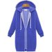 Women's Clothing Autumn and Winter Women's Clothing Hooded Long Sleeve Mid Length Sweater Fleece Long Coat_ecoleips.com
