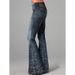 Women's 3D Digital Print Slimming Flared Jeans Fashionable Autumn/Winter New European American Style Independent Website_ecoleips.com