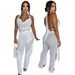 Women's Clothing Neck Lace Up Sleeveless Backless Top With Slim Fit Loose Trousers Sexy Tassel Two Piece Suit_ecoleips.com