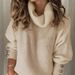 Turtleneck Oversized Knitted Sweater Women Pullover Autumn Winter White Black Sweater Female Jumpers Casual Ladies Tops_ecoleips.com