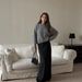 Women's Chunky Knit Sweater – Oversized Short-Sleeve Pullover For Fall (M/L, Black/White/Beige/Gray/Olive/Pink/Wine Red)_ecoleips.com