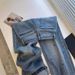 High Waist Straight Leg Jeans For Women - Blue Denim Pants With Embroidery Details, Comfortable & Flowy Wide Leg Design, Casual & Stylish Trousers_ecoleips.com