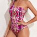 Women's Sun Protection Two Piece Bikini Set Snakeskin Print Tassel Cover Up Swimsuit Sexy Vacation Wear_ecoleips.com