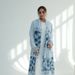 Voya Women's Chiffon Abaya Set - 2 Piece Floral Print Cardigan With Matching Hijab, Lightweight Elegant Modest Wear, Perfect For Summer, Beach & Occasions_ecoleips.com