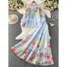 Romantic Floral Print Blouse With Lantern Sleeves & High-Waist Skirt Set – Elegant Casual Outfit For Women_ecoleips.com