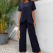 Women's Summer Casual Loose Pullover Set Two Piece Round Neck Short Sleeve Irregular_ecoleips.com