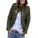 2024 Women's Casual Fashion Autumn/Winter New Button-Decorated Stand-Up Collar Long-Sleeve Solid Color Cardigan Blazer_ecoleips.com