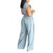 Women's Clothing Women's Jeans Suit Sexy Sleeveless Two Piece Loose Straight Summer_ecoleips.com