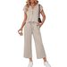 Women's Casual Two-Piece Outfit – Stylish Short Sleeve T-Shirt & Cropped Pants Set For Spring, Beach Vacation & Cruise Wear_ecoleips.com