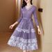 Sanzhai Pleated Fall V-Neck Chinese Style Lace-Up Fashion Fake Two Pieces Horse-Face Skirt Belly Covering Pleated Skirt_ecoleips.com