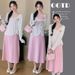 Summer New Korean Fashion Two-Piece Maternity Dress_ecoleips.com