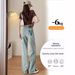 High-waisted Slim Straight-leg Jeans For Women, 2024 Spring-summer New Popular Light-colored Design, Petite Wide-leg_ecoleips.com
