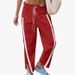 Casual Sports Pants For Women Y2K Sporty Stretch High-Waisted Drawstring Side Striped Straight Leg_ecoleips.com