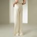 Women's Clothing Women's Solid Color Satin Trousers Style Mid Waist Straight Leg Casual Fashion Comfortable For Spring Summer_ecoleips.com