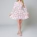 Women's Clothing Sweet Print V Neck Lace Short Long Sleeve Pleated Dress_ecoleips.com