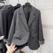 girl Girl Girl 2025 New Korean Style Inner Cotton-Padded Blazer Down Jacket For Women Winter Small Size Rolled Sleeve Elegant Wool Coat_ecoleips.com