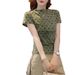 ng2510292 2026 Summer New Polka Do Slim-Fi Shor-Sleeve For Women, French Syle, Elegan And Versaile Base Shir, Trendy_ecoleips.com