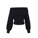 Women's Off Shoulder Long Sleeve Knit Sweater – Korean Chic & Slimming Fall/Winter Top (S/M, Khaki/Black/Red/White)_ecoleips.com