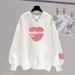 Autumn/Winter Women's Fleece Lined Thickened round Neck Sweatshirt Pure Cotton Oversized Trendy Top_ecoleips.com