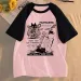 Summer New Cute Cartoon Cat Short-sleeved T-shirt For Women Casual Large Size Round Patchwork Top_ecoleips.com