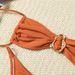 Adjustable Strappy Coral Solid Color Bikini Set High-Waisted Bottom Triangle Top Swimwear for Women Summer Beach Vacation Essentials_ecoleips.com