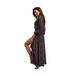 Women's V-Neck Long Sleeve Printed Dress – Sexy Slit Design, Elegant & Stylish Elevate Your Style With This Stunning V-Neck Dress_ecoleips.com
