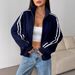 AD751 American-style Double-zipper Sweatshirt, Versatile For Autumn And Winter, Loose-fitting Sports Cardigan,_ecoleips.com