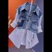 Women's Clothing Retro Denim Layering Shirt Vest – Striped Two-Piece Top With V-Neck (White/Striped, Sizes M-4XL)_ecoleips.com
