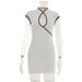 Elegant Slim Fit Sleeveless Mini Dress For Women Sexy Cutout At Chest Contrasting Color Trim New Clothing_ecoleips.com