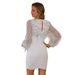 European And American New Sexy Women's Clothing V-Neck Short Color-Block Sequin Mesh Maternity Bodycon Dress_ecoleips.com