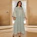 Verve AB423 Muslim Embroidered Sequin Abaya Plus Size Women's Dress New Style_ecoleips.com