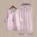 2025 White Button Foreign Trade Cross-Border New Women's Casual Round Neck Five-Sleeve Top With Digital Print TCW1_ecoleips.com