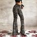 Aria Basics XY25283 High-Waited Leopard Print Fahion Bell-Bottom 2025 European And American Cro-Border New Veratile Caual_ecoleips.com