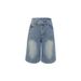 Women's Denim Shorts – Relaxed Fit Mid-Rise Washed Blue/Black Bermuda Shorts (XS-2XL) – Casual Comfort For Summer & Travel_ecoleips.com