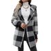 Jacket Loose Plaid Color Matching Plush Cardigan Fashion Sweater Women's Top Wholesale_ecoleips.com