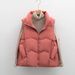 Winter Siyu Women's 90% Vest Solid Color Simple Wave Pattern Down Jacket Loose Short Trendy_ecoleips.com