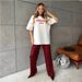 Women's Minimalist Round Neck T-Shirt Letter Print Pure Cotton Short Sleeve Fashionable High Street Style Trendy T-Shirt_ecoleips.com