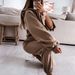 Women's Clothing popular autumn and winter women's sports and leisure hooded sweatshirt set two piece set_ecoleips.com
